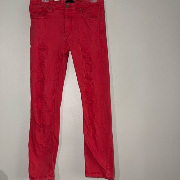 Bleeker & Mercer slim skinny fit distressed denim jeans size 32 x 30l - Picture 1 of 9